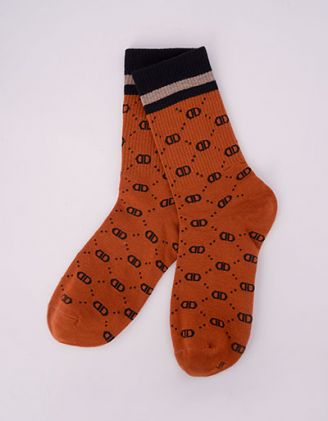 Шкарпетки зі смужкою з принтом літер | 252075-43-XX - A-SHOP
