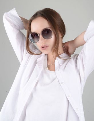 Окуляри сонцезахисні шестикутники з тонкими дужками | 252631-28-XX - A-SHOP