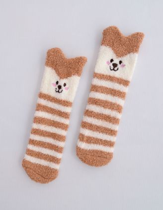 Шкарпетки у смужку з зображенням тваринки | 251551-22-XX - A-SHOP