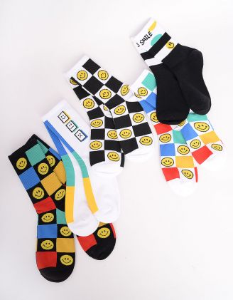 Шкарпетки з принтом смайликів | 252076-15-XX - A-SHOP