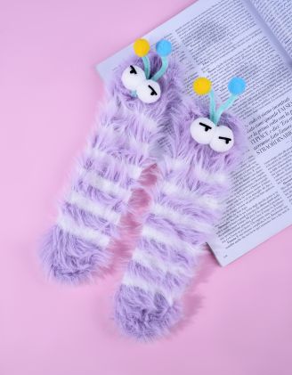 Шкарпетки хутряні смугасті з очима | 263542-35-XX - A-SHOP