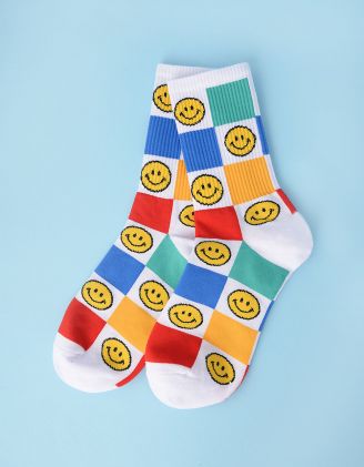 Шкарпетки з принтом смайликів | 252076-21-XX - A-SHOP