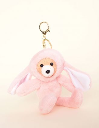 Брелок на сумку у вигляді ведмедика у костюмі кролика | 251713-14-XX - A-SHOP