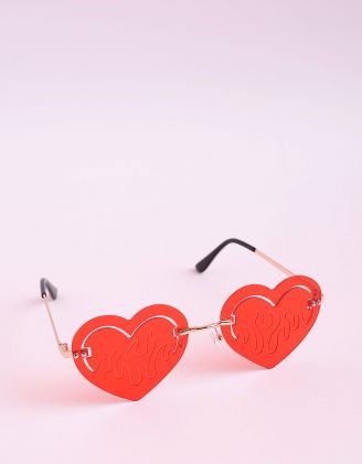 Окуляри з лінзами у формі сердець та зображенням вогню на них | 254019-15-XX - A-SHOP