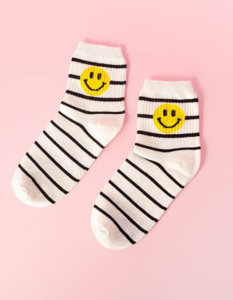 Шкарпетки у смужку зі смайлом | 250248-01-XX - A-SHOP