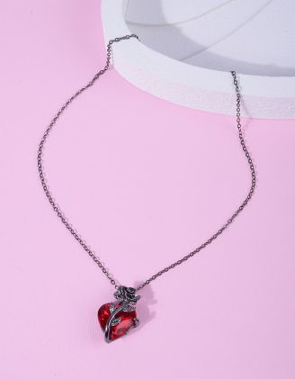 Підвіска на шию з кулоном у вигляді троянди з серцем | 266954-60-XX - A-SHOP