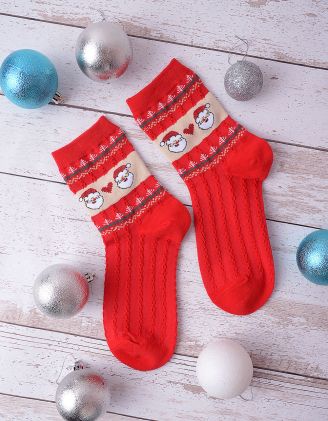 Шкарпетки з принтом Санта Клауса | 258422-15-71 - A-SHOP