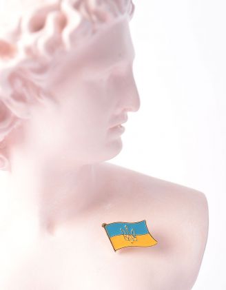 Брошка у вигляді прапора України з гербом | 253061-21-XX - A-SHOP