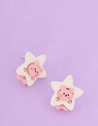 Сережки пусети у вигляді зірки з тваринкою | 251377-14-XX - A-SHOP