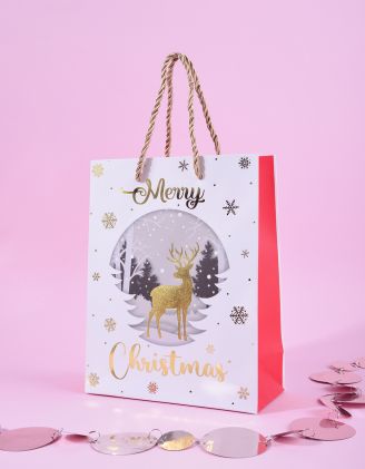 Пакет подарунковий 18 х 23 х 8см з різдвяним принтом | 266431-19-XX - A-SHOP