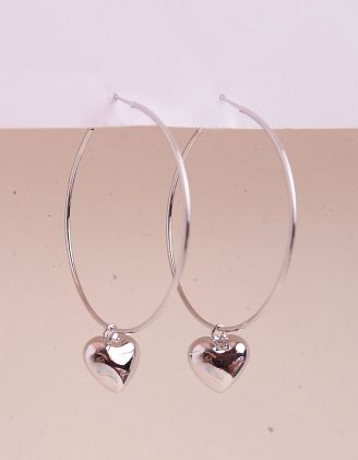 Сережки кільця з серцями | 254833-05-XX - A-SHOP