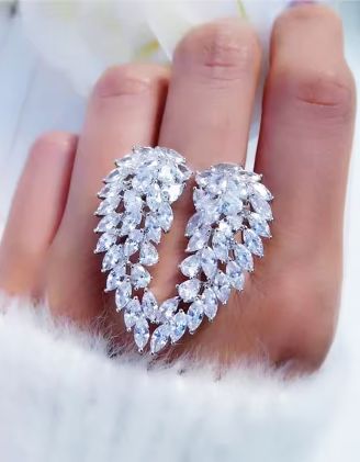 Кільце у вигляді крил зі страз | 267465-05-37 - A-SHOP