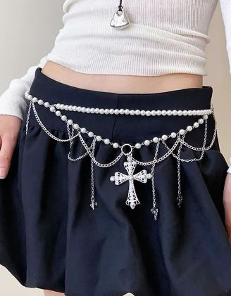 Ланцюжок на пояс із перлин з хрестом | 266323-05-XX - A-SHOP