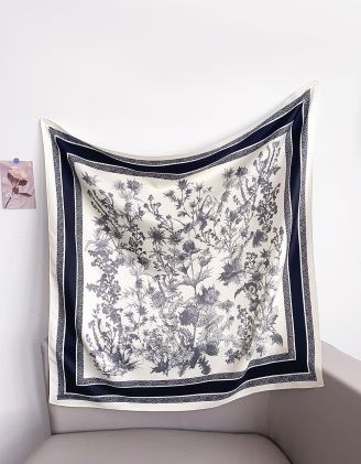 Хустка на шию з принтом квітів | 266261-02-XX - A-SHOP