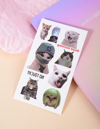 Татуювання тимчасове з зображенням котика | 266250-20-XX - A-SHOP