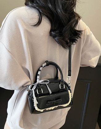 Сумка кросс боді з мереживом та бантом у клітинку | 264681-02-XX - A-SHOP