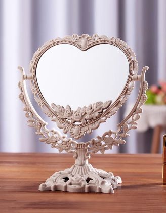 Дзеркало настільне у вигляді серця з квітами | 267535-40-XX - A-SHOP