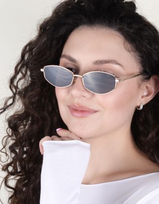 Окуляри сонцезахисні шестикутники з тонкими дужками | 262818-09-XX - A-SHOP