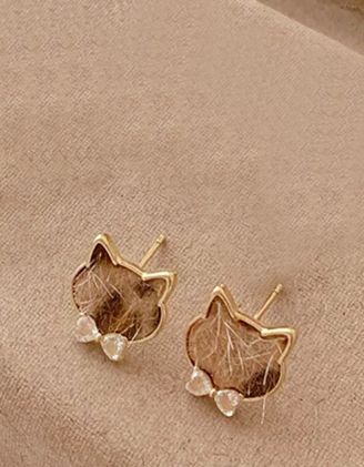 Сережки пусети у вигляді котика | 263413-04-XX - A-SHOP