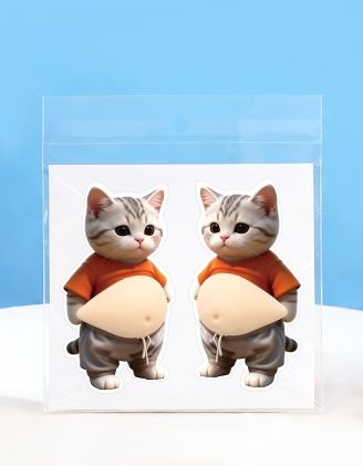 Наліпка сквіш антистрес у вигляді кота | 267785-11-XX - A-SHOP
