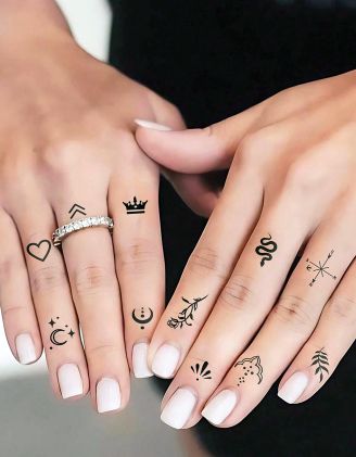 Татуювання тимчасове з зображенням квітки та серця з зіркою | 266281-01-XX - A-SHOP