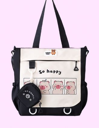 Сумка шопер з принтом капібари | 266409-02-XX - A-SHOP