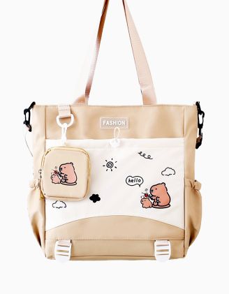 Сумка шопер з принтом капібари на монетниці | 266408-22-XX - A-SHOP