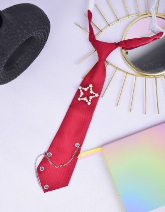 Краватка з ланцюжком та зіркою із перлин | 264515-27-XX - A-SHOP