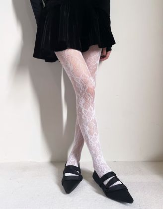 Колготки мереживні з квітами | 264996-01-XX - A-SHOP