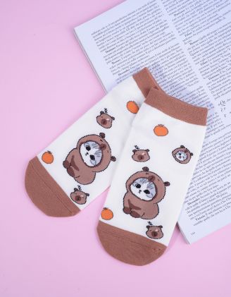 Шкарпетки з принтом киці | 265622-12-XX - A-SHOP