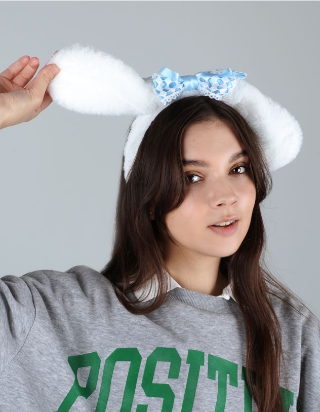 Обідок для волосся хутряний з бантом Куромі та Мелоді | 255971-01-XX - A-SHOP