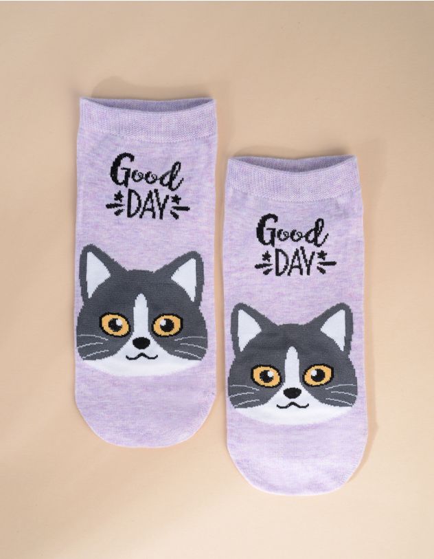 Шкарпетки з принтом котика | 259966-35-71 - A-SHOP