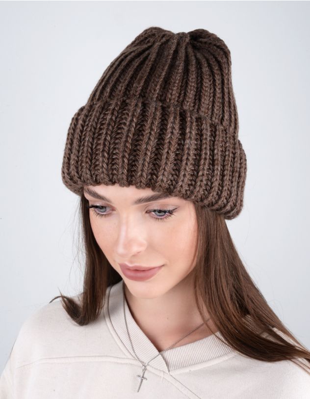 Шапка з відворотом у рубчик | 264838-12-XX - A-SHOP