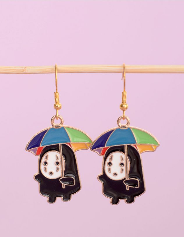 Сережки з зображенням персонажа аніме Безликий з парасолькою | 253311-02-XX - A-SHOP