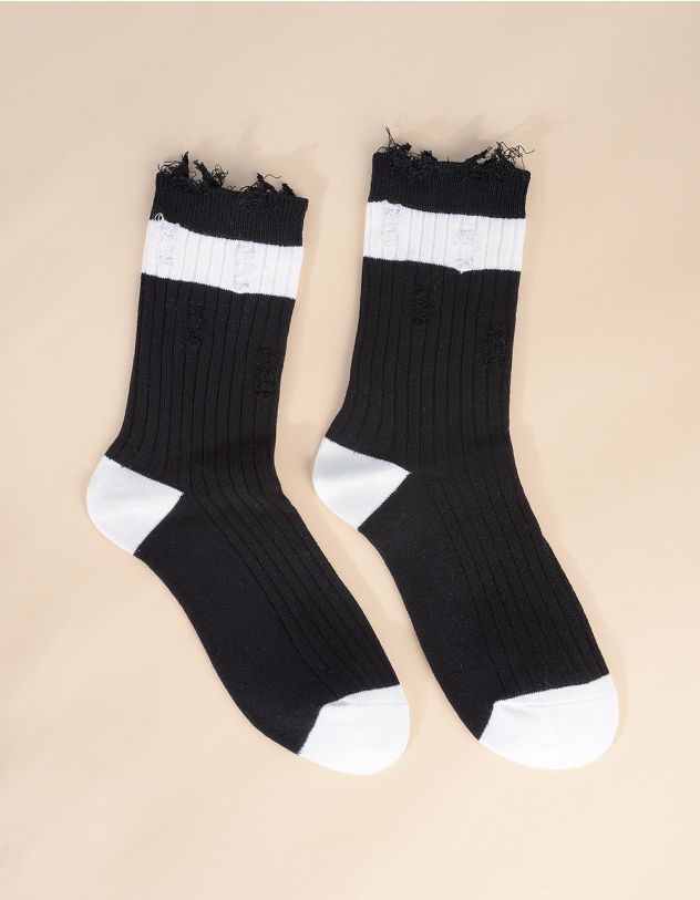 Шкарпетки рвані зі смужкою | 259073-02-08 - A-SHOP