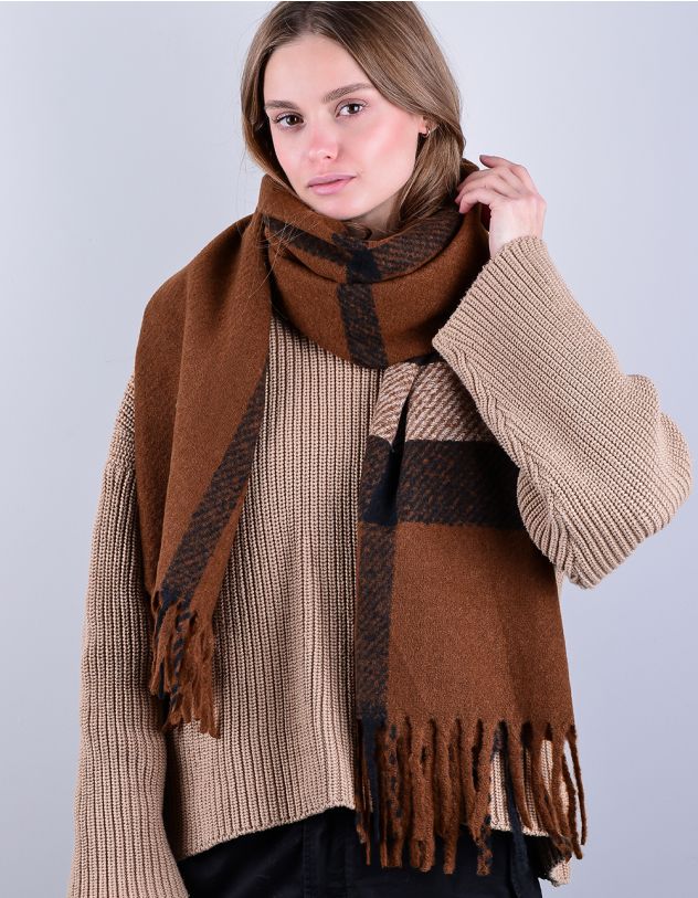 Шарф - палантин в клітинку | 264567-33-XX - A-SHOP