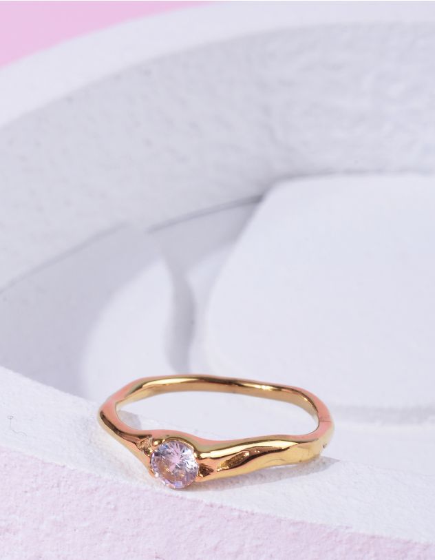 Кільце з імітацією розплавленого металу | 266622-04-37 - A-SHOP