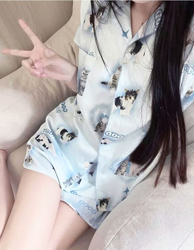 Піжама з принтом котиків | 263734-18-22 - A-SHOP