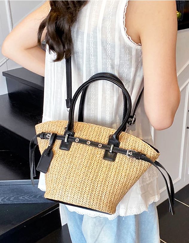 Сумка на плече зі штучної соломи | 265100-22-XX - A-SHOP