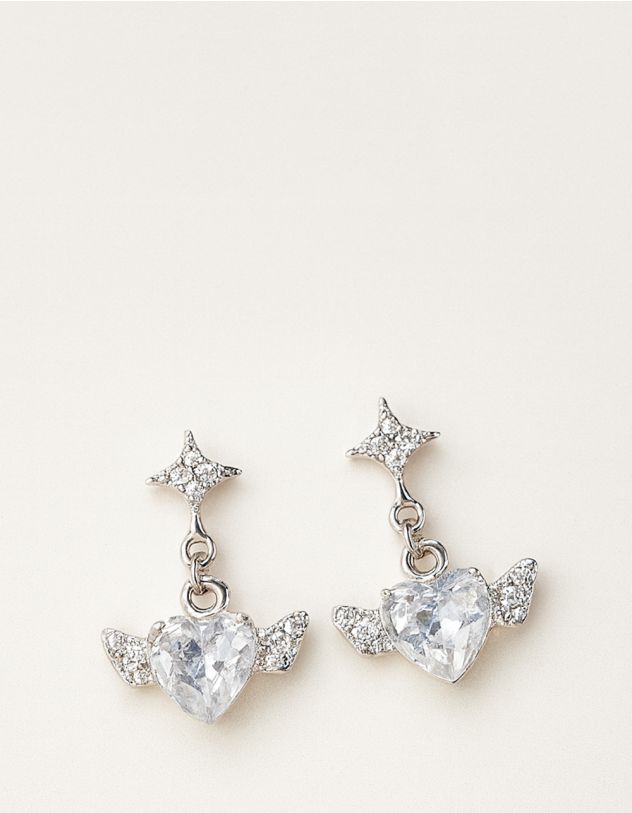 Сережки у вигляді серця з крилами | 263382-05-XX - A-SHOP