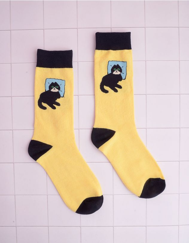 Шкарпетки з зображенням кицьки | 255195-19-XX - A-SHOP