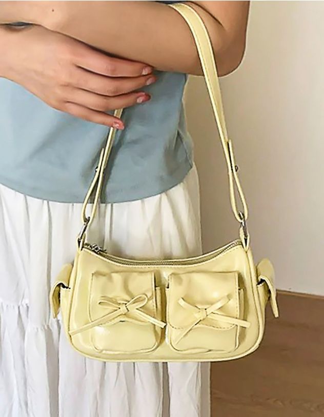 Сумка кросс боді з бантом на кишені | 265086-19-XX - A-SHOP