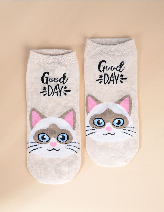 Шкарпетки з принтом котика | 259966-22-71 - A-SHOP