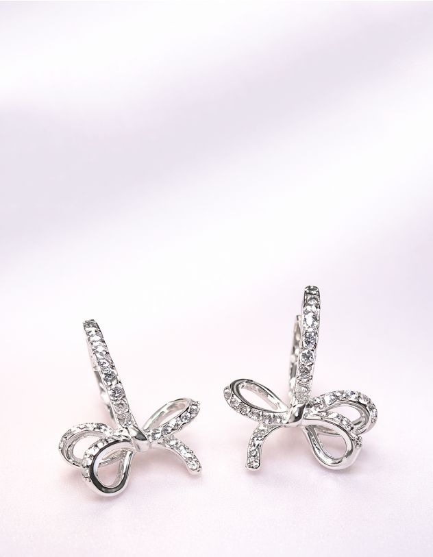 Сережки у вигляді банта зі стразами | 265759-05-XX - A-SHOP