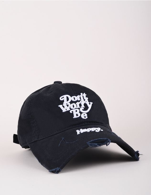 Бейсболка рвана з вишитим написом | 265675-02-XX - A-SHOP