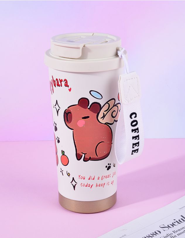 Термос 530мл з принтом капібари | 264775-22-XX - A-SHOP