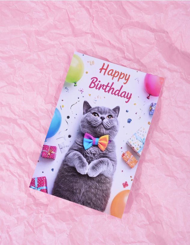 Листівка з принтом котика | 267720-11-XX - A-SHOP