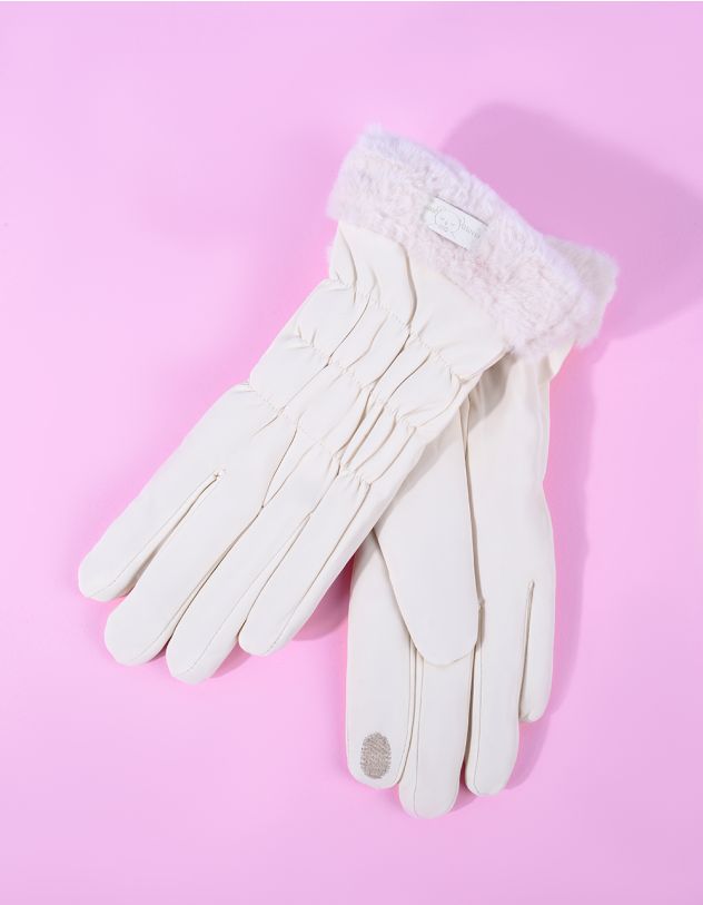 Рукавички  стьобані з хутром | 264328-01-XX - A-SHOP