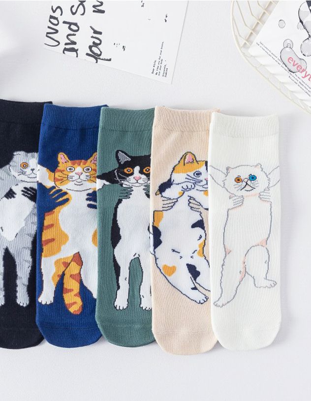 Шкарпетки з принтом кота | 265608-01-XX - A-SHOP
