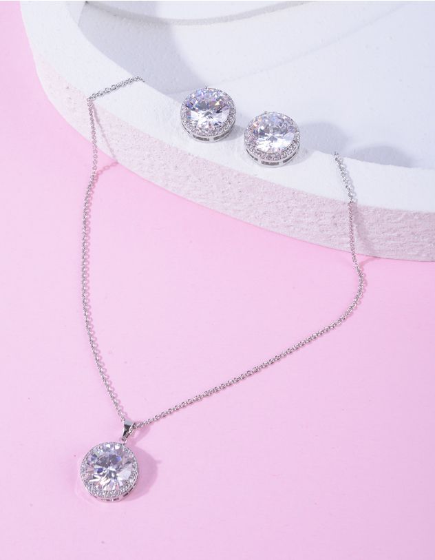 Комплект із підвіски та сережок з кристалом | 265859-05-XX - A-SHOP